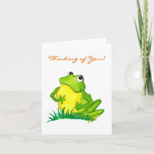 Groene kikker denkt aan jou! briefkaart