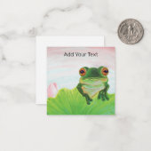 Groene Kikker die Gepersonaliseerd opnieuw plaatse Notitiekaartje (Voorkant / Achterkant in situ)