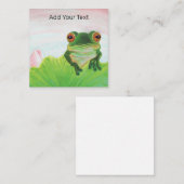 Groene Kikker die Gepersonaliseerd opnieuw plaatse Notitiekaartje (Voorkant / Achterkant)