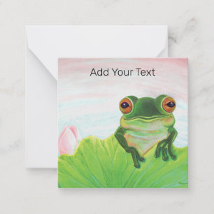Groene Kikker die Gepersonaliseerd opnieuw plaatse Notitiekaartje