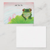 Groene Kikker die Gepersonaliseerd opnieuw plaatse Notitiekaartje (Voorkant / Achterkant)