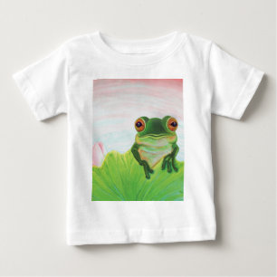 Groene kikker die zich in de vijver bevindt
