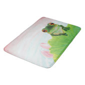 Groene kikker die zich in de vijver bevindt badmat (Gekanteld)