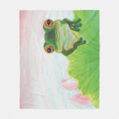 Groene kikker die zich in de vijver bevindt fleece deken (Voorkant)
