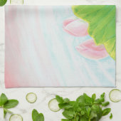 Groene kikker die zich in de vijver bevindt theedoek (Gevouwen)