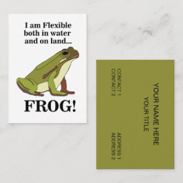Groene kikker dier grappig visitekaartje
