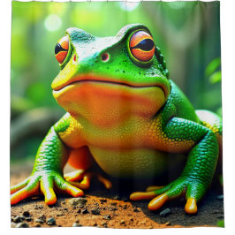 Groene kikker douchegordijn