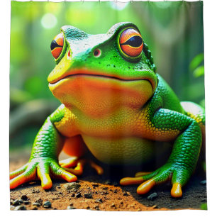 Groene kikker douchegordijn