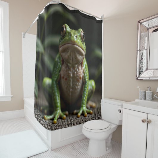 Groene kikker douchegordijn (In situ)