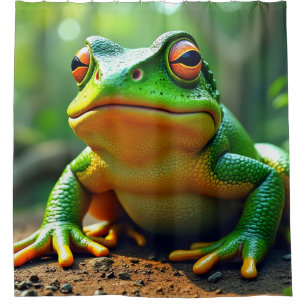 Groene kikker douchegordijn