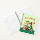 Groene kikker Drink Oranje Boba Bubble Tea Notitieboek (Binnen)