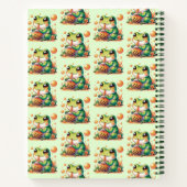 Groene kikker Drink Oranje Boba Bubble Tea Notitieboek (Achterkant)