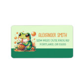 Groene kikker Drink Sinaasappel Boba Etiket (Voorkant)