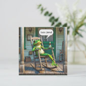 Groene kikker Getting Verjaardagsfeestje Kaart (Staand voorkant)