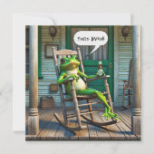 Groene kikker Getting Verjaardagsfeestje Kaart (Voorkant)