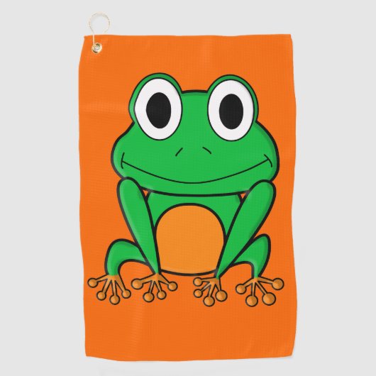 Groene kikker golfhanddoek (Voorkant)