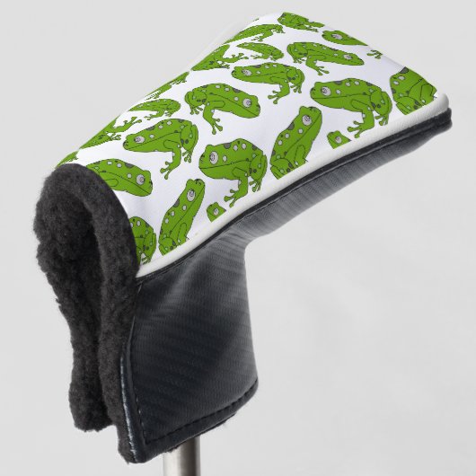 Groene kikker golfheadcover (3/4 voorkant)