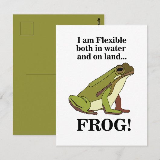 Groene kikker grappig briefkaart (Voorkant / Achterkant)