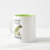 Groene kikker grappig tweekleurige koffiemok (Voorkant links)