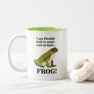 Groene kikker grappig tweekleurige koffiemok