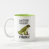 Groene kikker grappig tweekleurige koffiemok (Links)