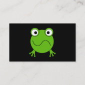 Groene kikker. Het ziet er verwarrend uit. Visitekaartje (Achterkant)