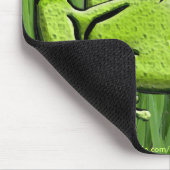 Groene kikker in de Cartoon gras Muismat (Hoek)