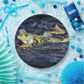 Groene Kikker in de Pond Papieren Bordje (Feest)