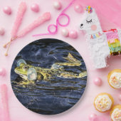 Groene Kikker in de Pond Papieren Bordje (Feest)