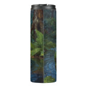 Groene kikker in een vijver thermosbeker (Achterkant)