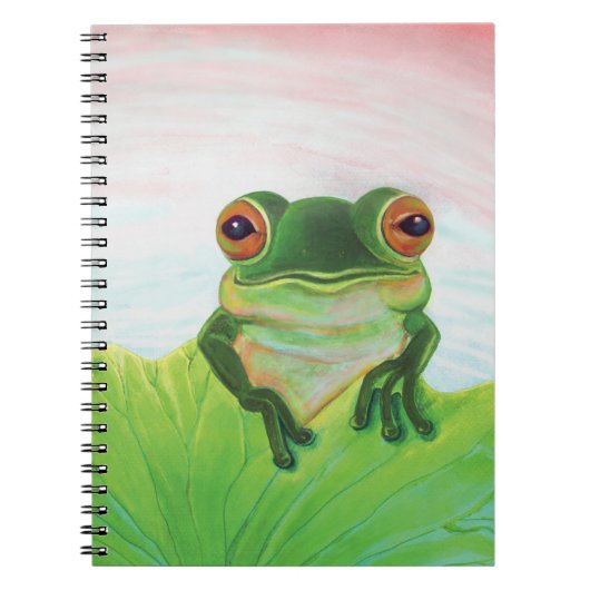 Groene kikker in Pond Notitieboek (Voorkant)