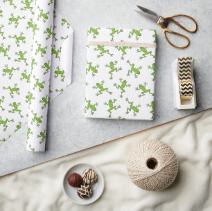 Groene kikker inpakpapier, vijverdier cadeauverpak cadeaupapier