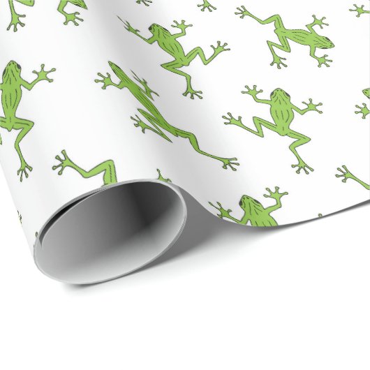 Groene kikker inpakpapier, vijverdier cadeauverpak cadeaupapier (Rol Hoek)