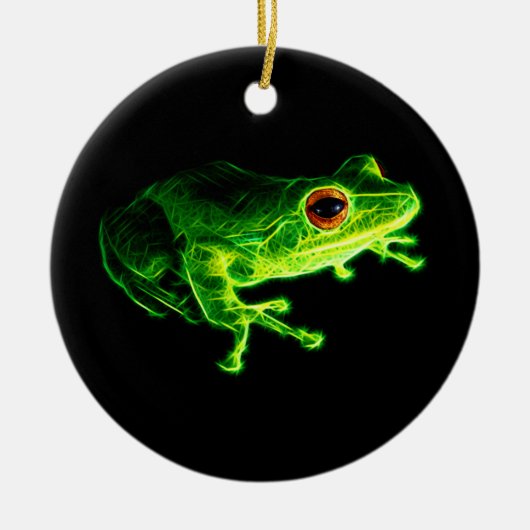 Groene kikker keramisch ornament (Voorkant)