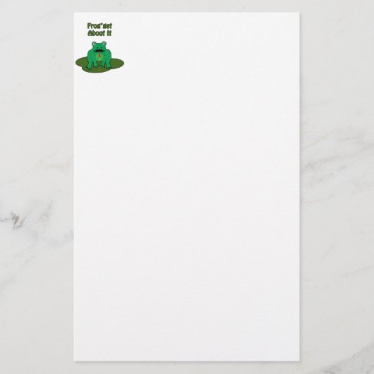 Groene kikker - Kikker Krijg Over It Briefpapier (Voorkant)