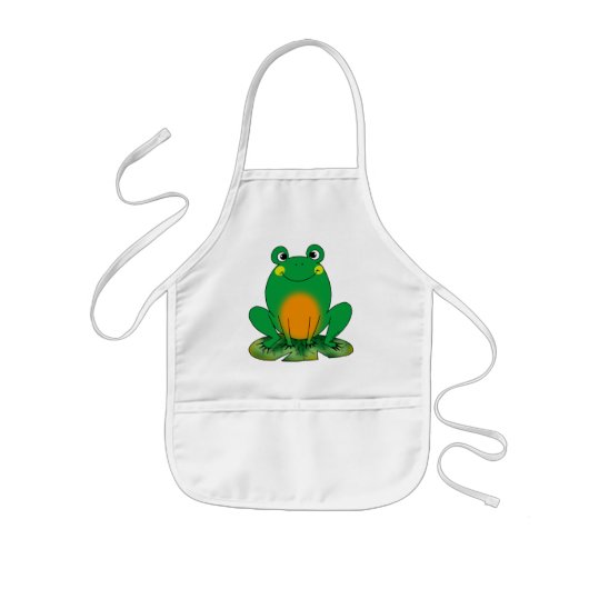 Groene kikker kinder schort (Voorkant)