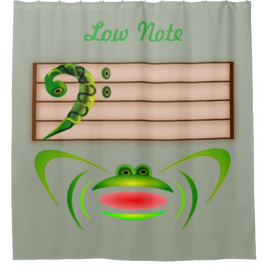 Groene kikker lage noot douchegordijn (Voorkant)