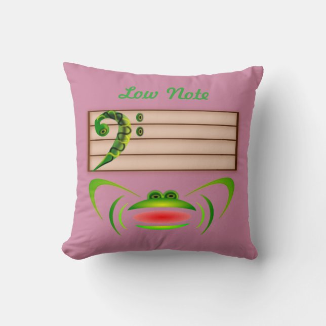 Groene kikker lage noot kussen (Voorkant)