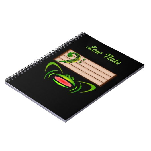 Groene kikker lage noot notitieboek (Linkerzijde)
