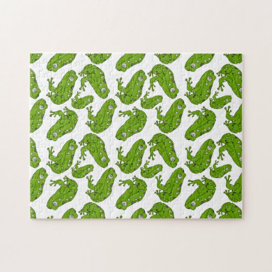 Groene kikker legpuzzel (Horizontaal)