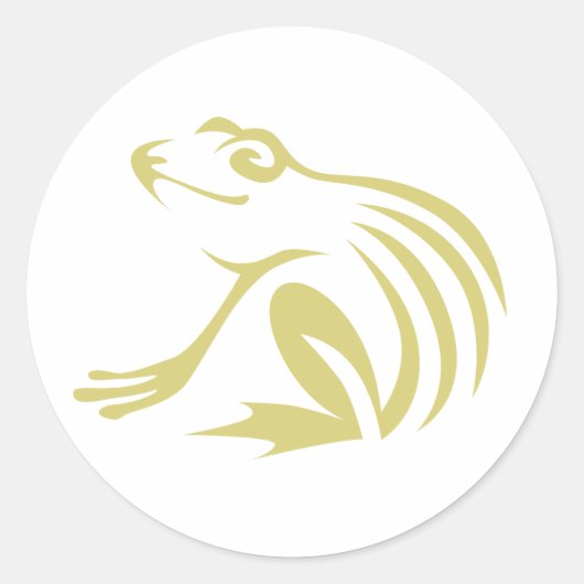 Groene kikker Logo Ronde Sticker (Voorkant)