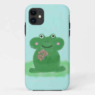 groene kikker met bloemen Case-Mate iPhone case