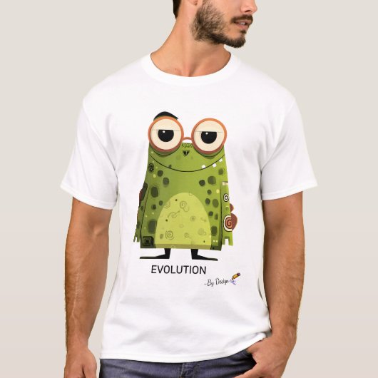 Groene kikker met bril | EVOLUTIE - door ontwerp T-shirt (Voorkant)