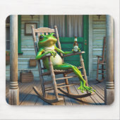 Groene kikker met een bierfles muismat (Voorkant)