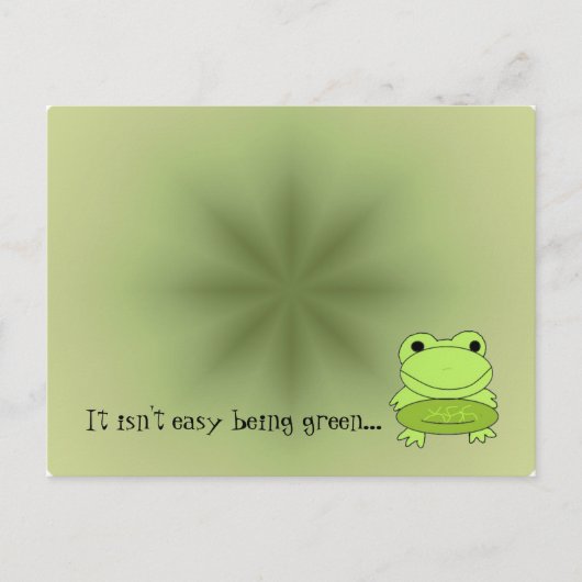 Groene kikker met Gezegde Briefkaart (Voorkant)
