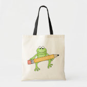 Groene kikker met potloodT-shirts en cadeaus Tote Bag (Voorkant)
