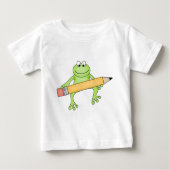Groene kikker met potloodT-shirts en cadeautjes (Voorkant)