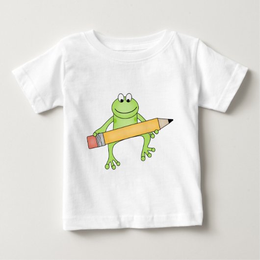 Groene kikker met potloodT-shirts en cadeautjes (Voorkant)
