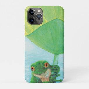 Groene kikker onder Lily Pad Case-Mate iPhone Case
