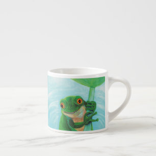 Groene kikker onder Lily Pad Espresso Kop